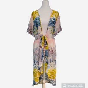 Live 4 True- Women Embellished Multi Print high low Tie Front maxi Top size M